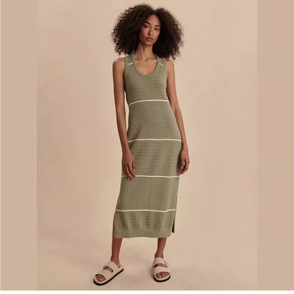 Varley Khaki/Green Midi Dress